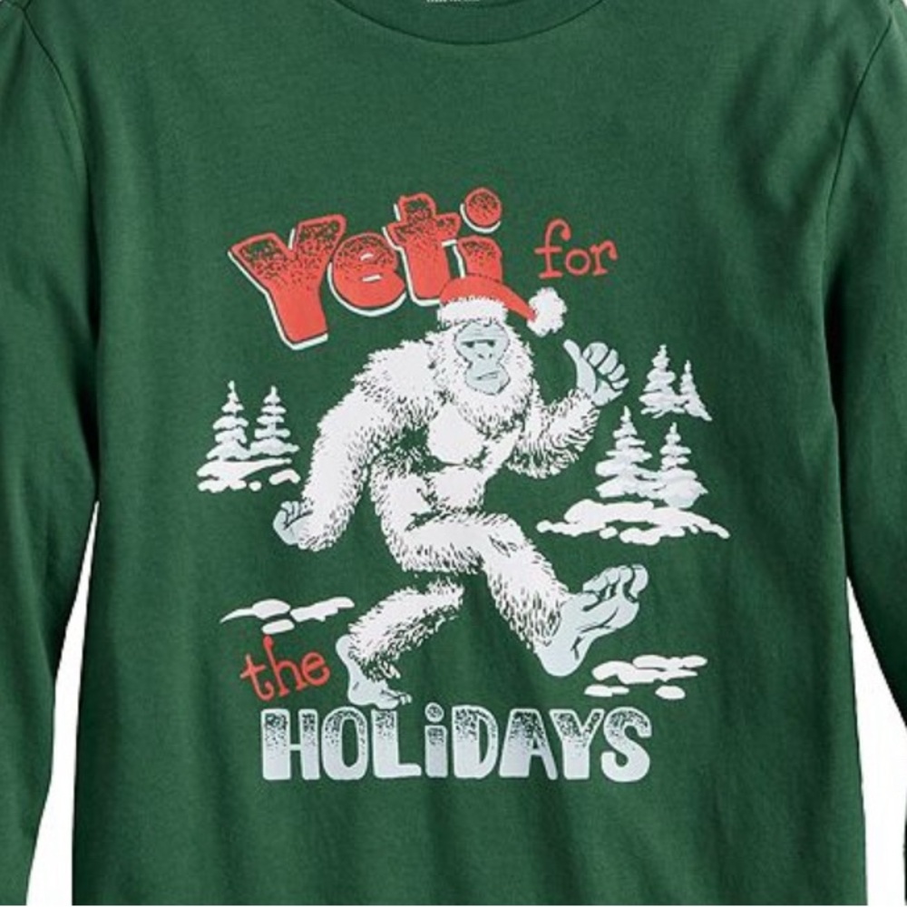 Sonoma Kids' Green 'Yeti for the Holidays' Long Sleeve Tee - Picture 2 of 2